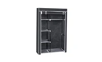 Slickblue 64" Portable Wardrobe Organizer with Clothes Rack and Shelves for Optimal Storage Solutions