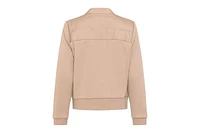 Olsen Mixed Media Zip Front Jacket