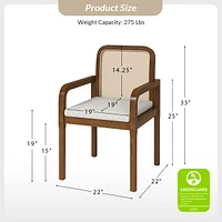 Javier Modern Ratten Dining Chair with Removable Seat Cushions