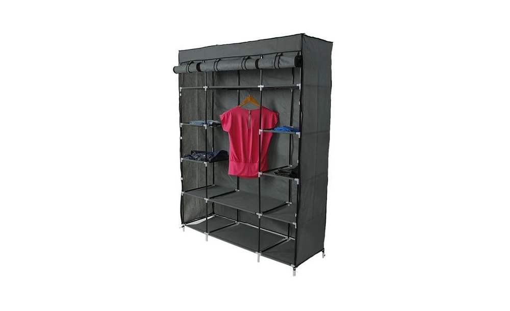 Slickblue 5-Layer 12-Compartment Portable Closet with Non-Woven Fabric for Easy Storage and Organization