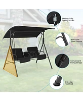 Sugift Porch Swing Chair with Adjustable Canopy