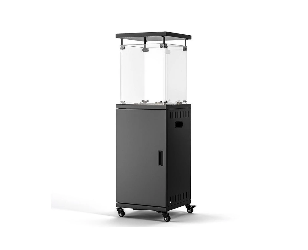 50000-btu Black Steel Floorstanding Propane Patio Heater with Wheels