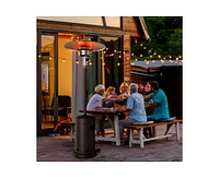 48000 Btu Propane Brown Patio Heater with Cover and Wheels