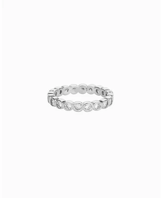 Margot Eternity Band Ring in Sterling Silver, Size 7 – Timeless Summer Style, Stackable, Gift for Her