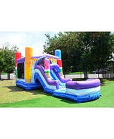 JumpOrange Ice Pops Bounce House Water Slide Combo with Pool (Blower Included), for Kids and Adults, Wet Dry Use, Tunnel Entrance, Basketball Hoop, Ou