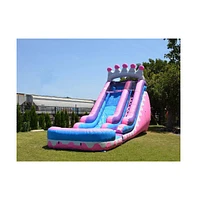 JumpOrange Commercial Grade Inflatable 18' Princess Tiara Super Party Water Slide with Air Blower, Pvc Vinyl, Outdoor Play, Kids Party