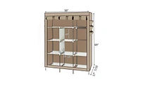 Slickblue 69" High-Leg Cloth Wardrobe with Non-Woven Fabric for Easy Assembly and Stylish Storage