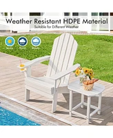 Sugift Foldable Weather Resistant Patio Chair with Built-in Cup Holder