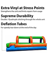 Pogo Bounce House Inflatable Slip and Splash Slide (Without Blower) - 25' Foot Long x 9' Foot Tall x 6' Foot Wide - Crossover Slip and Splash Slide