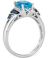 Le Vian Blue Topaz (2 ct. t.w.), Blueberry Sapphire (1/6 ct. t.w.) & Nude Diamond (1/20 ct. t.w.) Statement Ring in 14k White Gold