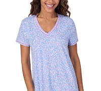 Cuddl Duds Women's Printed Short-Sleeve Sleepshirt