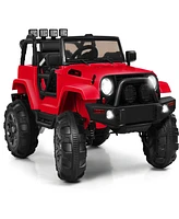 Sugift 12V Electric Ride On Truck with Parental Remote Control and Led Lights