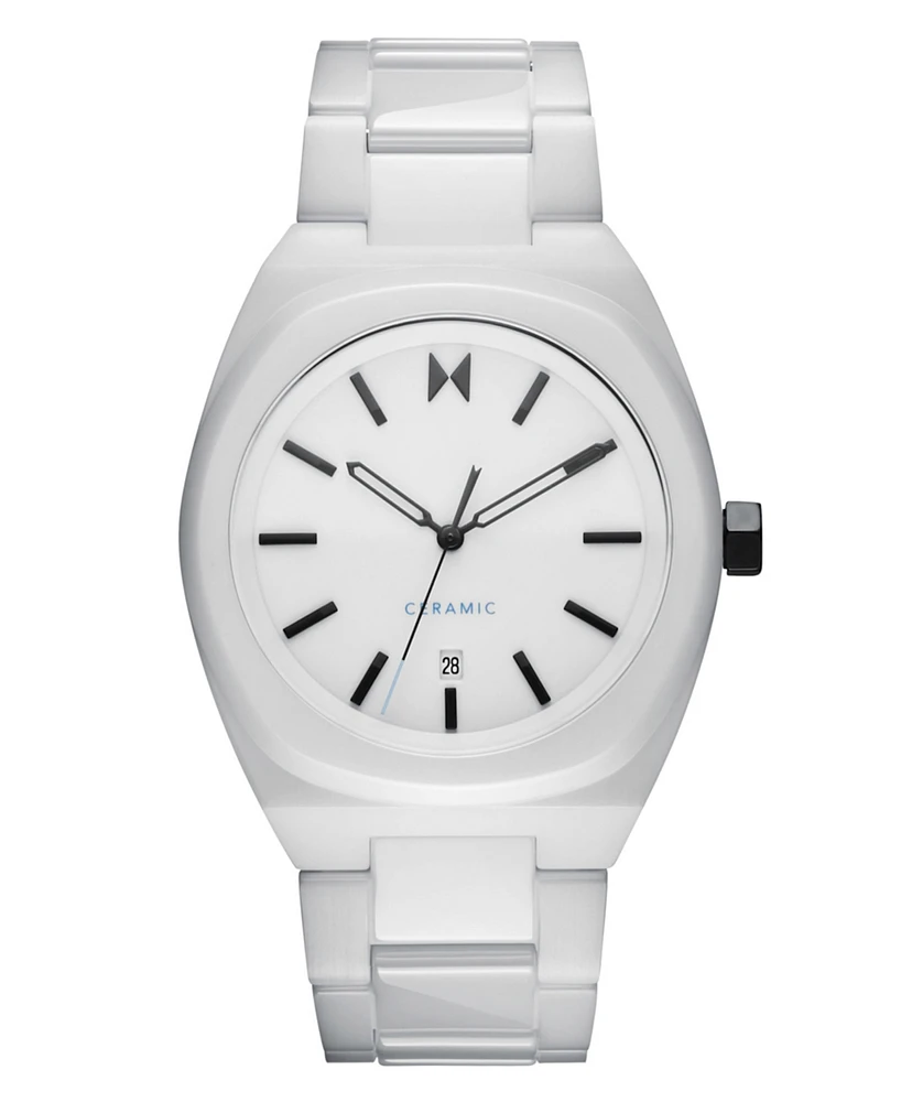 Mvmt Men's Odyssey Ii White Ceramic Bracelet Watch ,40mm