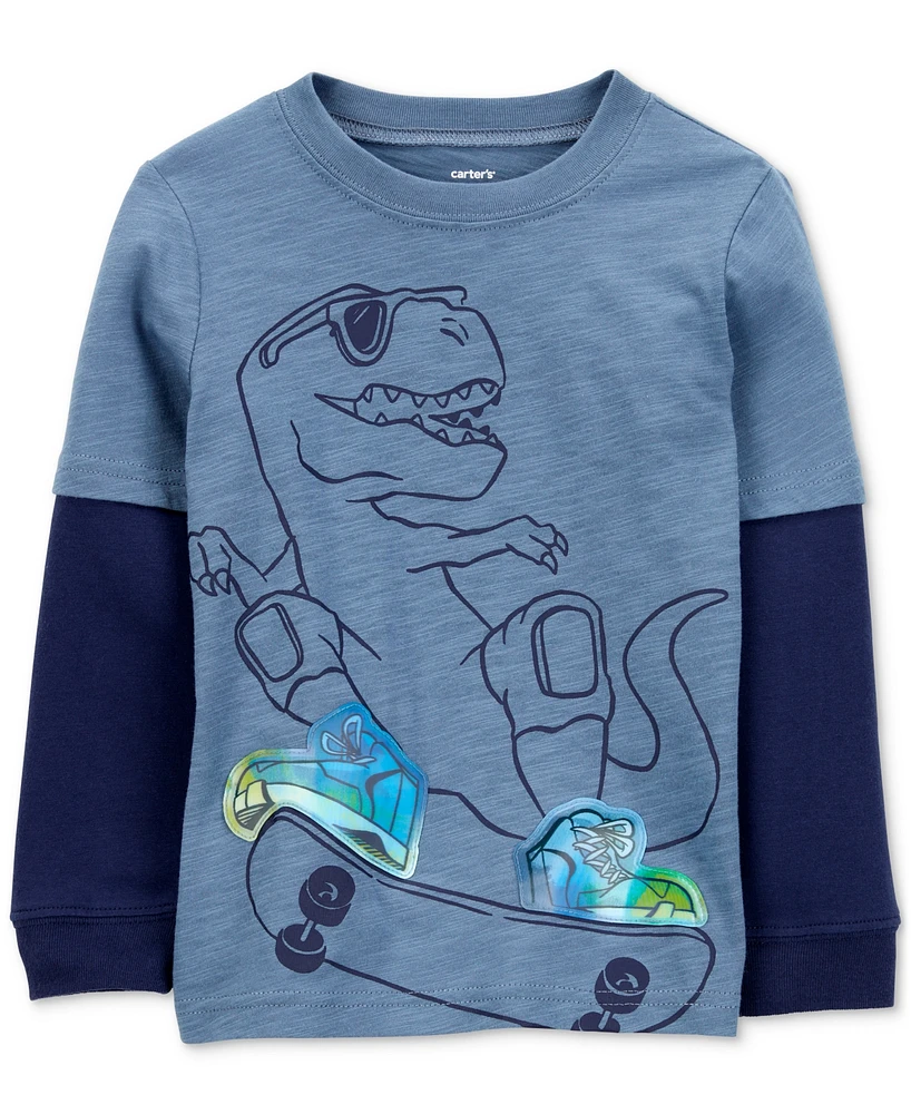 Carter's Toddler Boys Dinosaur Graphic Layered-Look T-Shirt