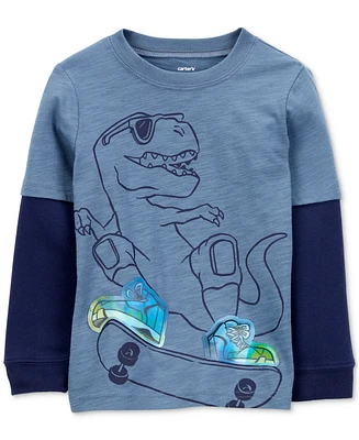 Carter's Toddler Boys Dinosaur Graphic Layered-Look T-Shirt