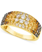 Le Vian Ombre Citrine (1/2 ct. t.w.) & Diamond (5/8 ct. t.w.) Four Row Statement Ring in 14k Gold