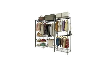 Slickblue White Closet System Organizer with Sliding Baskets for Efficient Storage and Easy Access