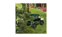 Slickblue Short Handle Garden Seat Cart for Easy Mobility and Comfortable Gardening