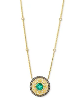 Le Vian Costa Smeralda Emerald (1/2 ct. t.w.), Chocolate Diamond (1/3 ct. t.w.) & Nude Diamond (1/5 ct. t.w.) 19" Adjustable Necklace in 14k Honey Gol