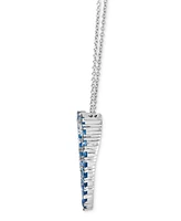 Le Vian Demin Ombre (1-1/20 ct. t.w.) & White Sapphire (1/20 ct. t.w.) Heart 20" Adjustable Pendant Necklace in 14k White Gold