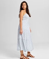 And Now This Petite Smocked Tiered Midi Dress, Exclusively at Macy's