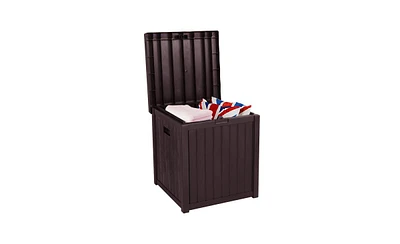 Slickblue 51 Gallon Outdoor Garden Plastic Storage Deck Box – Waterproof & Lockable Chest for Tools, Cushions, and Toys