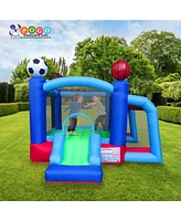 Pogo Bounce House Backyard Kids Inflatable Bounce House with Slide for Kids - Backyard Inflatable Bouncy House