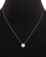 Holiday Lane 2-Pc. Cubic Zirconia Round Pave Pendant Necklace & Stud Earring Set Sterling Silver, Created for Macy's