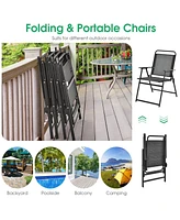 Sugift Set of 6 Outdoor Folding Chairs with Breathable Seat