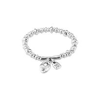 UNOde50 Sterling Silver Heart Padlock Metal Clad Bracelet