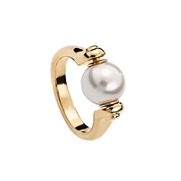 UNOde50 18k Gold Plated Metal Alloy Mother of Pearl Ring