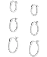 Polished Hoop Earrings Set in 18k Gold over Sterling Silver, Created for Macy's