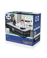 Sealy Baby Sealy Tritech Twin Sized 18" Air Mattress Bed 2 Person w/Built-In Ac Pump & Bag