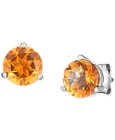 Brilliant-Cut Citrine (2-1/5 ct. t.w.) Stud Earrings in 14k White Gold