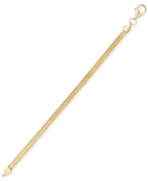 Macy's Diamond Cut Snake Chain Bracelet (3mm) in 10k Yellow Gold