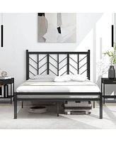 Costway Full Size Platform Bed with Headboard 11.5" Under Bed Storage Easy Assembly