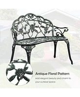 Sugift Aluminum Patio Outdoor Garden Bench Chair Loveseat Cast