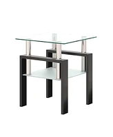 Slickblue Modern Tempered Glass Coffee Table and End Table for Stylish Living Room Decor