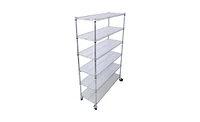 Slickblue 6-Tier Heavy-Duty Nsf Metal Wire Shelving Unit with Wheels