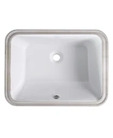 gaomon 22''x16''Vessel Sink White Rectangular Undermount Bathroom Sink