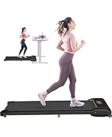 Slickblue 2-in-1 Under Desk Electric Treadmill 2.5HP, Remote Control & Display, Ideal for Home Gym Office