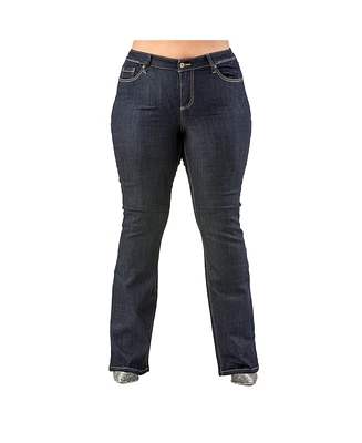 Poetic Justice Plus Curvy Fit Stretch Denim Slim Boot Cut Jeans