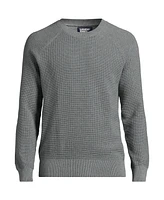 Lands' End Men's Long Sleeve Cotton Cashmere Waffle Sweater