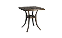 Slickblue 21.3-Inch Square Garden Cast Aluminum Table - Bronze