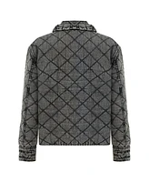 Nocturne Women's Quilted Stone Embellished Jean Jacket