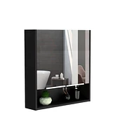 Depot E-Shop Tatacoa Mirror Medicine Cabinet, One Open Shelf, Three Interior Shelves