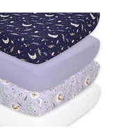 The Peanutshell Lunar Love Microfiber 4 Pack Crib Sheets