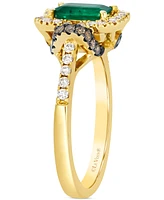 Le Vian Emerald (3/4 ct. t.w.), Chocolate Diamond (1/5 ct. t.w.) & Nude Diamond (1/4 ct. t.w.) Ring in 14k Honey Gold