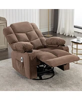 Streamdale Furniture Brown Rocker Recliner Chair with Massage & Heat