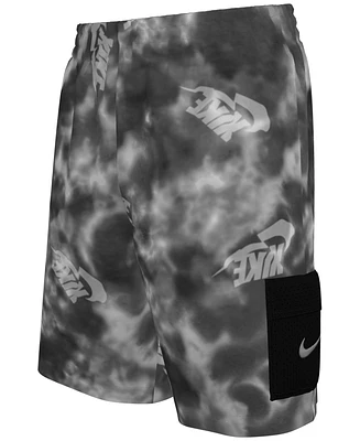 Nike Big Boys 7" Water Tie Dye with Cargo Pocket Volley Swim Shorts